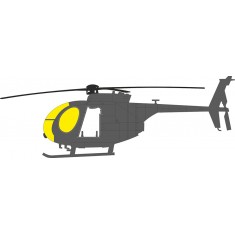 1/48 MH-6J Canopies Masks for ICM kits