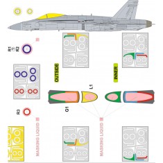 1/48 F/A-18C Canopies Paint Masks for Eduard / Kinetic kits
