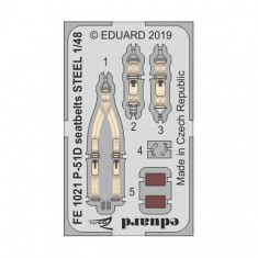 1/48 North American P-51D Mustang Seatbelts Detail Set for Eduard kits