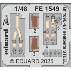 1/48 Bf 109E-4/7 Seatbelts Set for Tamiya kits