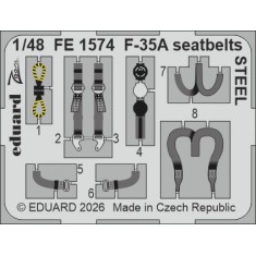 1/48 F-35A Seatbelts Detail set for Italeri kits