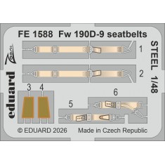 1/48 Fw 190D-9 Seatbelts Detail set for MiniArt kits