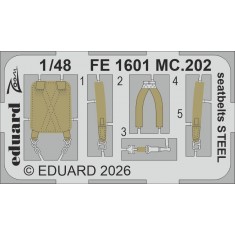 1/48 Macchi MC.202 Seatbelts PE Set for Italeri Kit