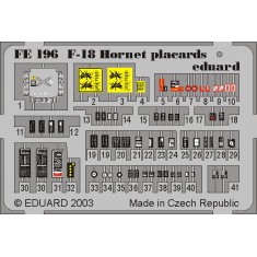 Colour Photoetch for 1/48 F-18 Hornet Placards