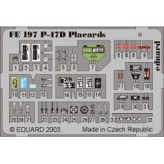 Colour Photoetch for 1/48 Republic P-47D Thunderbolt Placards