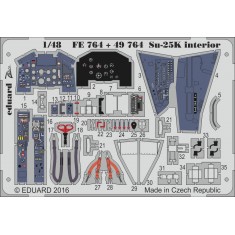 1/48 Sukhoi Su-25K Frogfoot Interior Detail Set for Smer kit (1 Photo-Etched Sheet)