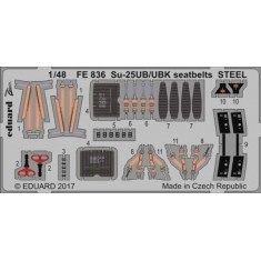 1/48 Sukhoi Su-25UB/UBK Seatbelts for Smer kit (Steel, 1 Photo-Etched Sheet)