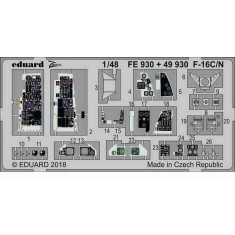 1/48 General Dynamics F-16C/N Fighting Falcon Detail Set for Tamiya kits