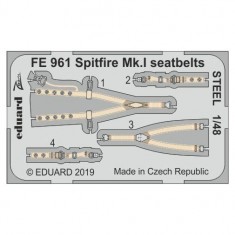1/48 Supermarine Spitfire Mk.I Seatbelts STEEL Detail set for Tamiya kits