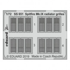 1/72 Supermarine Spitfire Mk.IX Radiator Grilles Detail set for Eduard kits