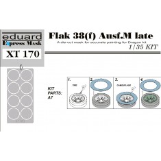 1/35 Flakvierling 38(f) Ausf.M Late Wheel Mask for Dragon kit