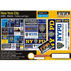 1/35 1/24 New York City NYPD Police Posters & Signs (4 sheets)