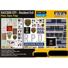 1/35 Raccoon City - Resident Evil Maps, Signs, Flags