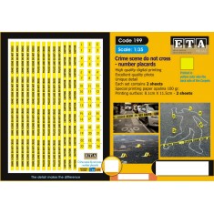 1/35 Modern Crime Scene Do Not Cross - Number Placards (3 sheets)