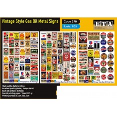 1/35 Vintage Style Gas Oil Metal Signs