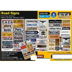 1/16 WWII Metal Road Signs - D-Day, Ardennes, Battle of the Bulge (paper)