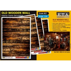 1/35, 1/32 WWII Wild West Old Wooden Wall for All Season (4 sheets)