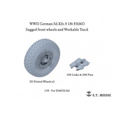 1/35 WWII German SdKfz.9 18t FAMO Sagged front Wheels & Workable Track for Tamiya kits