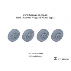 1/35 WWII German Sd.Kfz.234 Small Diameter Weighted Wheels Type.1 for Dragon kits