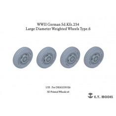 1/35 WWII German Sd.Kfz.234 Large Diameter Weighted Wheels Type.6 for Dragon kits