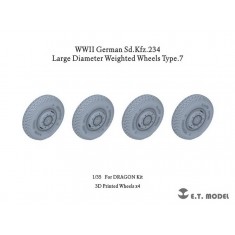 1/35 WWII German SdKfz.234 Large Diameter Weighted Wheels Type.7 for Dragon kits