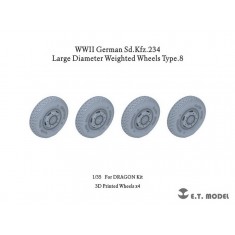 1/35 WWII German SdKfz.234 Large Diameter Weighted Wheels Type.8 for Dragon kits