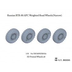 1/35 Russian BTR-80 APC Weighted Road Wheels (Narrow) for Trumpeter Kit