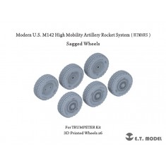 1/35 M142 High Mobility Artillery Rocket System (HIMARS) Sagged Wheels for Trumpeter Kit