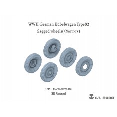 1/35 WWII German Kubelwagen Type 82 Sagged Wheels (Narrow) for Tamiya kits
