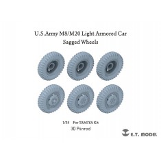 1/35 US Army M8/M20 Light Armoured Car Sagged Wheels for Tamiya kits