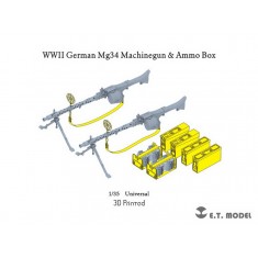 1/35 WWII German Mg34 Machinegun & Ammo Box (3D Printed)