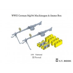1/35 WWII German Mg34t Machinegun & Ammo Box (3D Printed)