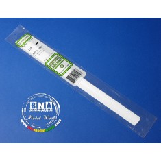 White Styrene Strip 0.38mm x 6.3mm (.015"x.25") 10pcs Length: 35cm (14")