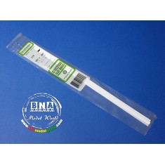 White Styrene Strip 0.5mm x 2.0mm (.02"x.08") 10pcs Length: 35cm (14")