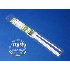 White Styrene Strip 0.75mm x 3.2mm (.03"x.125") 10pcs Length: 35cm (14")
