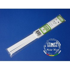 White Styrene Strip 1.5mm x 6.3mm (.06"x.25") 8pcs Length: 35cm (14")