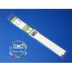 White Styrene Strip 2.5mm x 6.3mm (.10"x.125") 6pcs Length: 35cm (14")