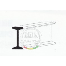 White Styrene I-Beam 9.5mm /.375" 2pcs Length: 35cm (14")