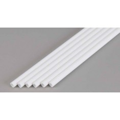 Opaque White Styrene Round Tubing Diameter: 7.9mm/.312" - 5pcs Length: 60cm (24")