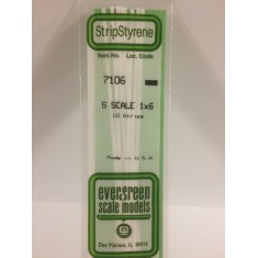 Opaque White Polystyrene S Scale Strips 0.4mm x 2.4mm (1x6 lumber, 10pcs)