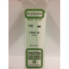 Opaque White Polystyrene S Scale Strips 0.4mm x 3.2mm (1x8 lumber, 10pcs)