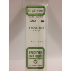 Opaque White Polystyrene S Scale Strips 0.8mm x 4.8mm (2x12 lumber, 9pcs)