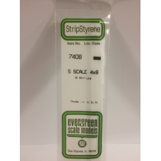 Opaque White Polystyrene S Scale Strips 1.6mm x 2.4mm (4x8 lumber, 9pcs)