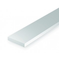 Styrene HO Scale Strips (Size: 0.6mm x 3.4mm; Scale: 2 x 12, Length: 35cm 10pcs