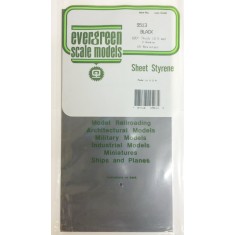 Black Styrene Sheet (Size: 6" x 12"; Thickness: .02"/0.50mm) 3pcs
