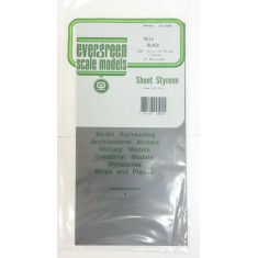 Black Styrene Sheet (Size: 6" x 12"; Thickness: .03"/0.75mm) 2pcs