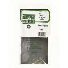 Black Styrene Sheet (Size: 6" x 12"; Thickness: .04"/1.0mm) 2pcs