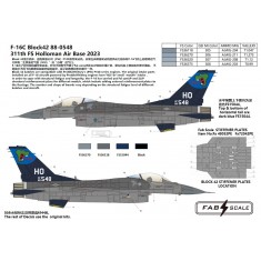 1/48 USAF F-16CM Block 42 311st FS Holloman Air Base 2023 Decal