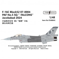 1/48 Pakistan Air Force F-16C Block 52 No.5 SQ Falcons Jacobabad 2024 Decal