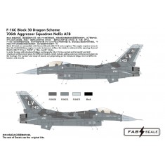 1/48 F-16C Block 30 Dragon Scheme 706th Aggressor Squadron Nellis AFB Decal